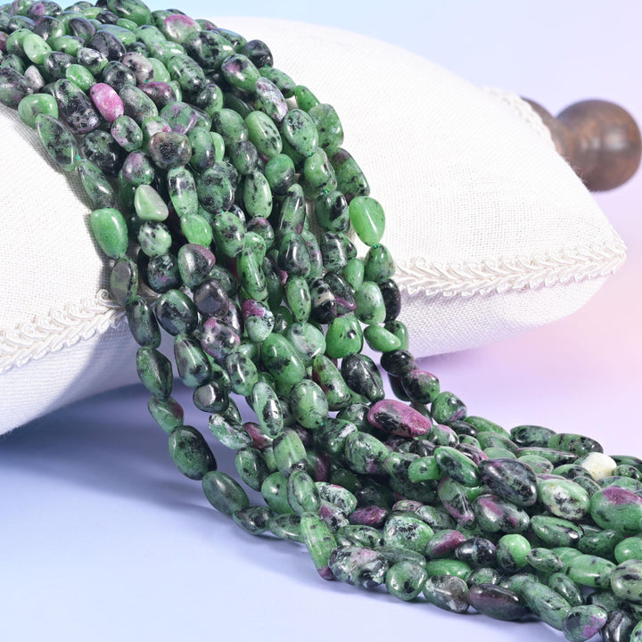 Ruby Zoisite Pebble Nugget Beads 5-10mm Jewelry Making 15.5 Inch Strand