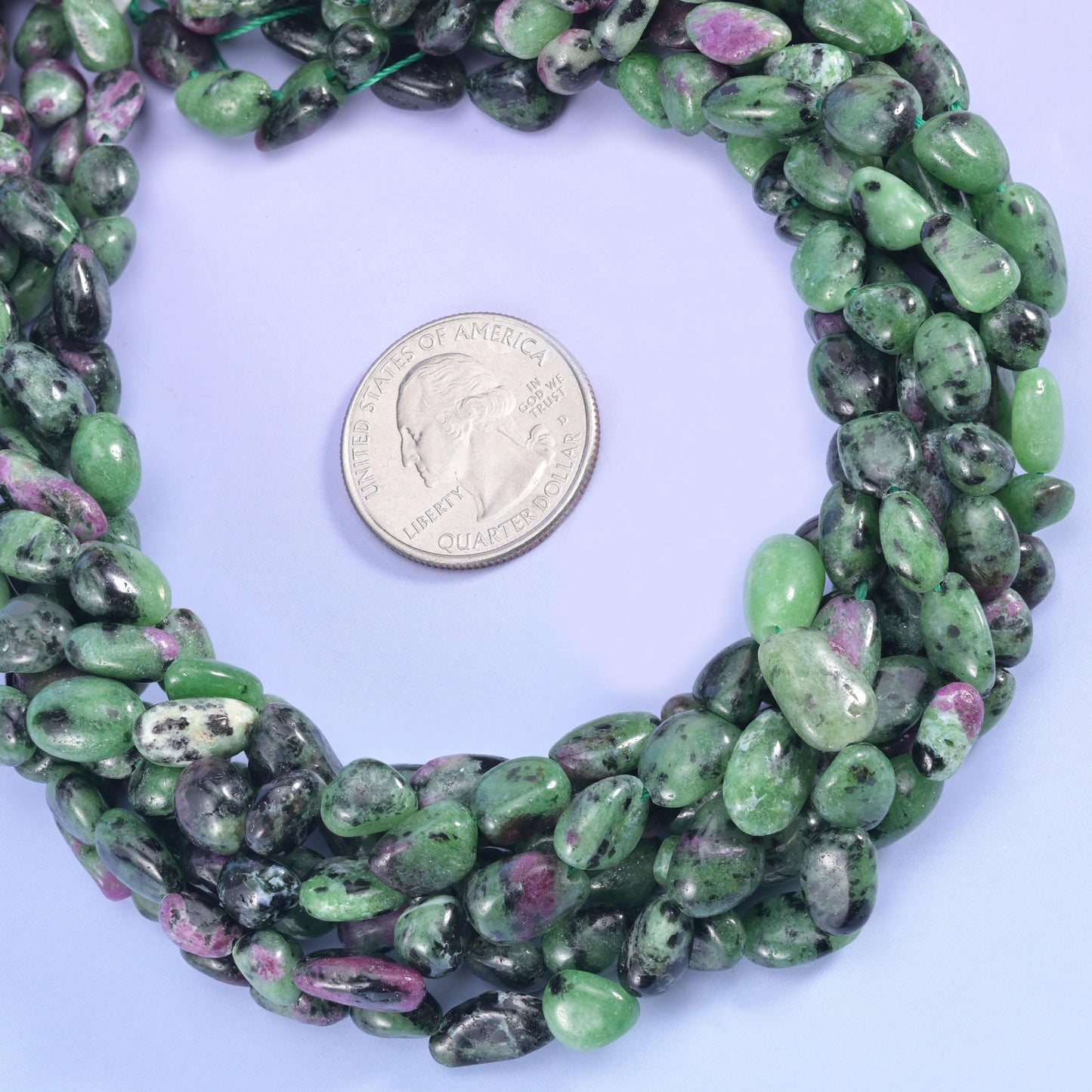 Ruby Zoisite Pebble Nugget Beads 5-10mm Jewelry Making 15.5 Inch Strand