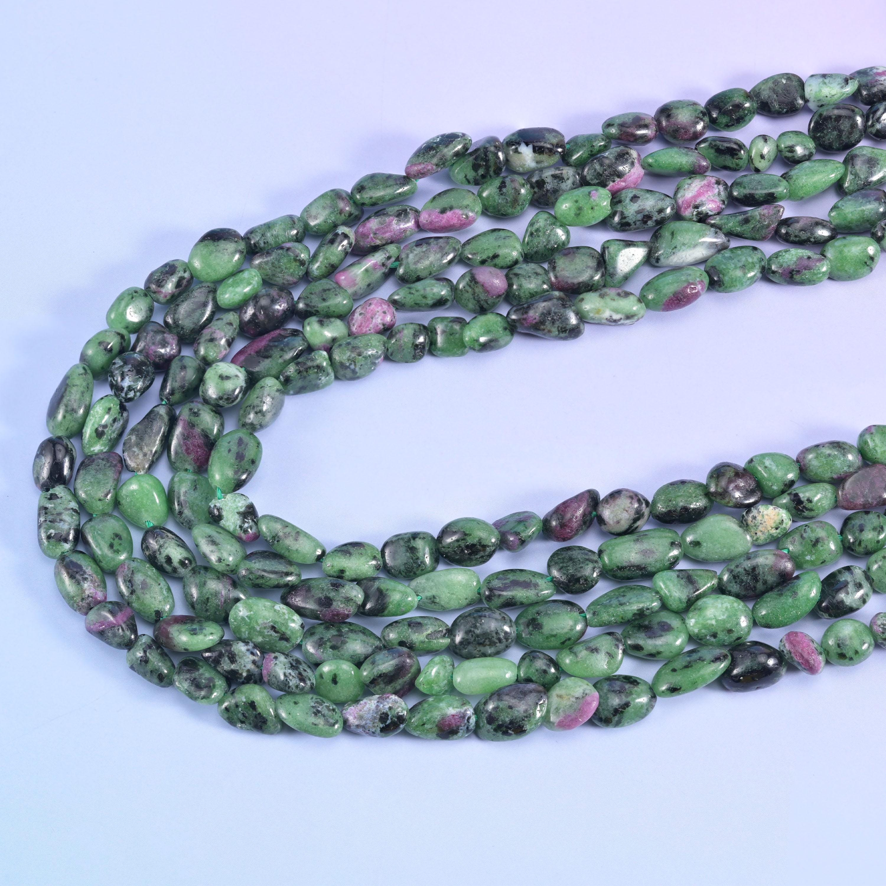 Ruby Zoisite Pebble Nugget Beads 5-10mm Jewelry Making 15.5 Inch Strand
