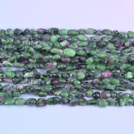 Ruby Zoisite Pebble Nugget Beads 5-10mm Jewelry Making 15.5 Inch Strand