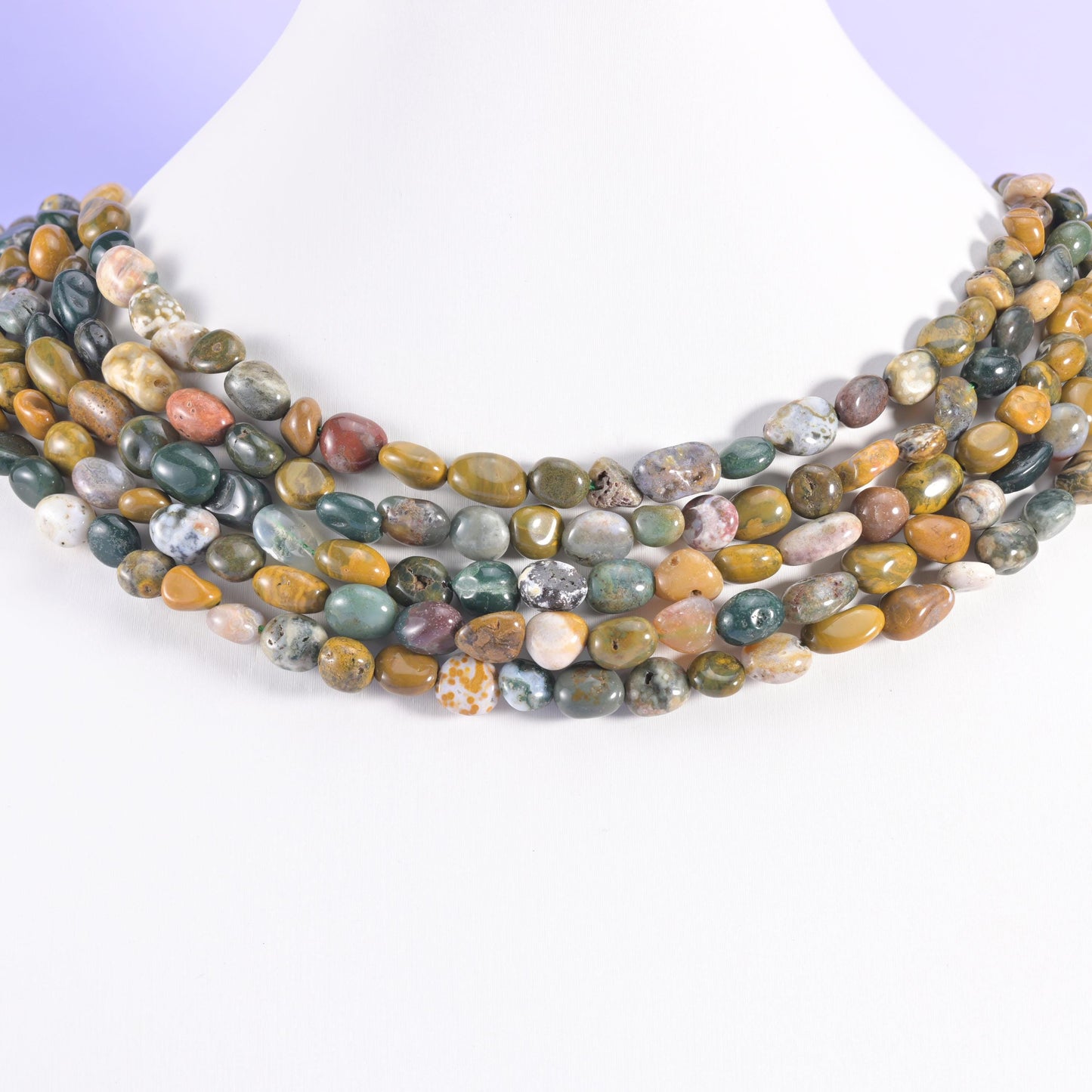 Ocean Jasper Pebble Nugget Beads 5-10mm Jewelry Making 15.5 Inch Strand