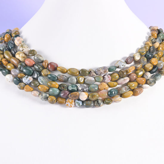 Ocean Jasper Pebble Nugget Beads 5-10mm Jewelry Making 15.5 Inch Strand