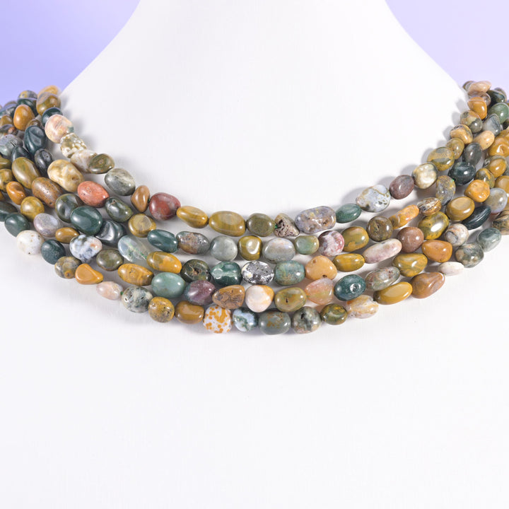 Ocean Jasper Pebble Nugget Beads 5-10mm Jewelry Making 15.5 Inch Strand