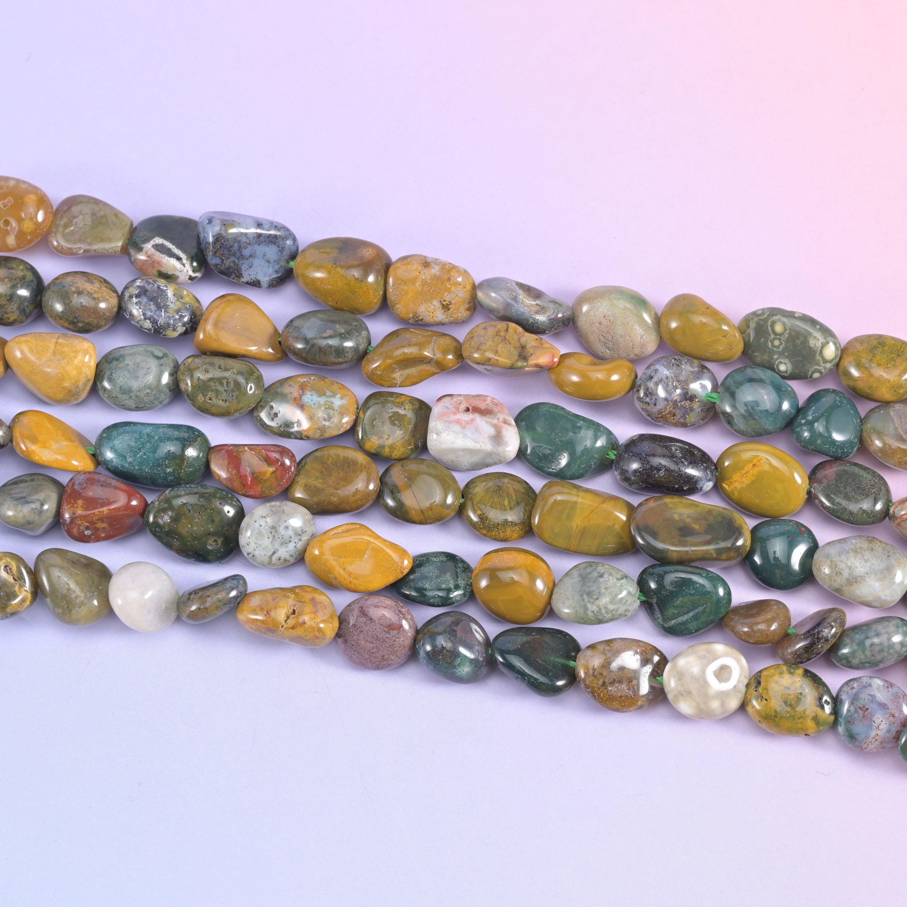 Ocean Jasper Pebble Nugget Beads 5-10mm Jewelry Making 15.5 Inch Strand