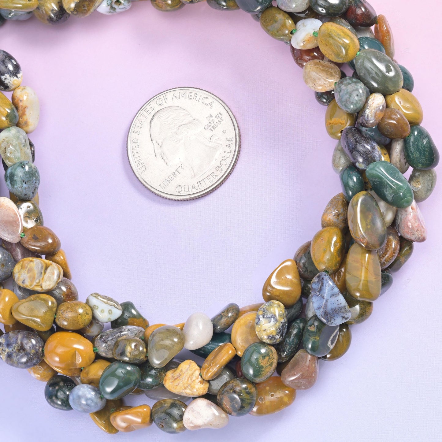 Ocean Jasper Pebble Nugget Beads 5-10mm Jewelry Making 15.5 Inch Strand