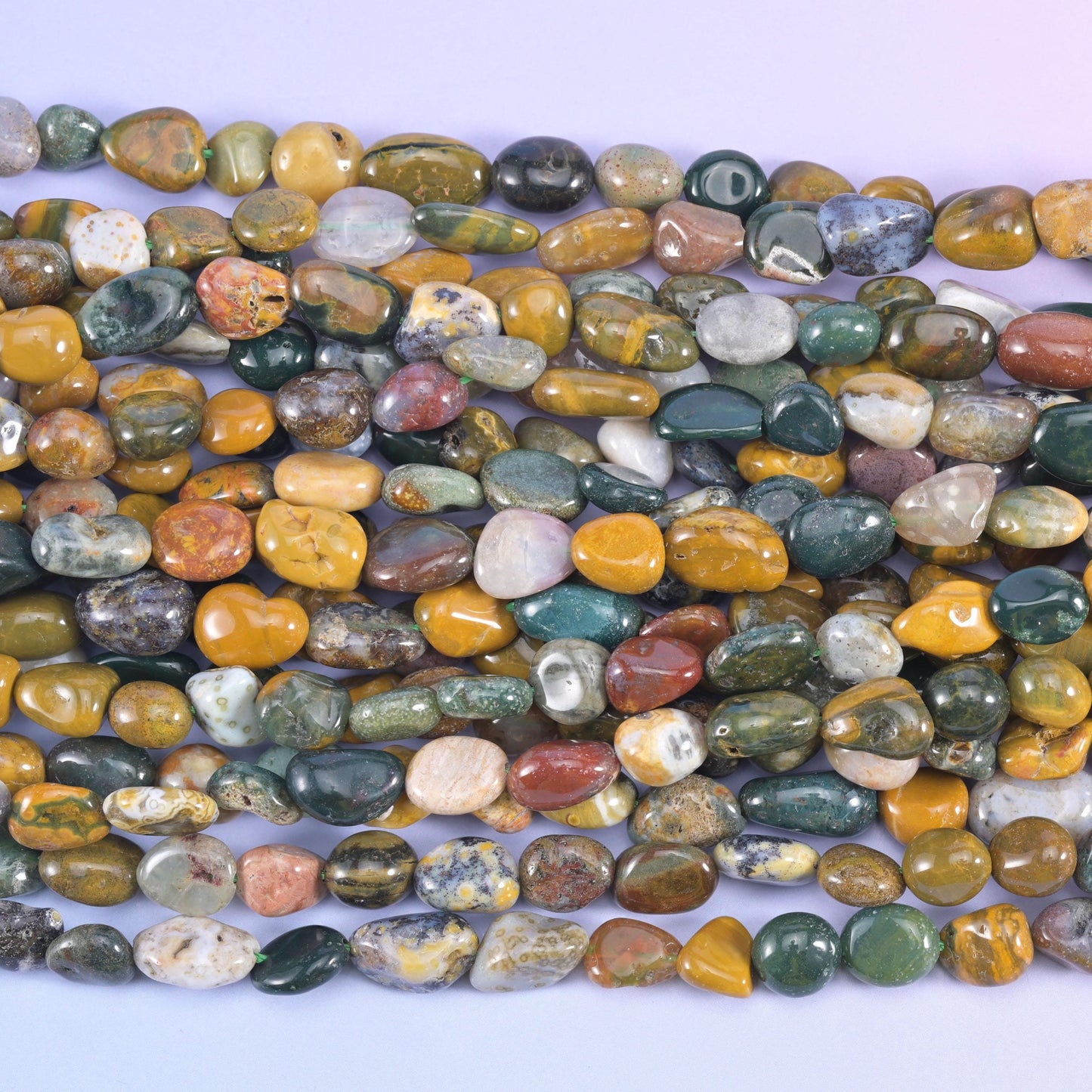 Ocean Jasper Pebble Nugget Beads 5-10mm Jewelry Making 15.5 Inch Strand