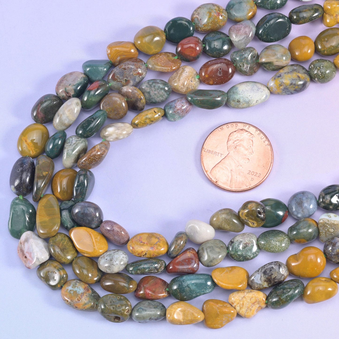 Ocean Jasper Pebble Nugget Beads 5-10mm Jewelry Making 15.5 Inch Strand