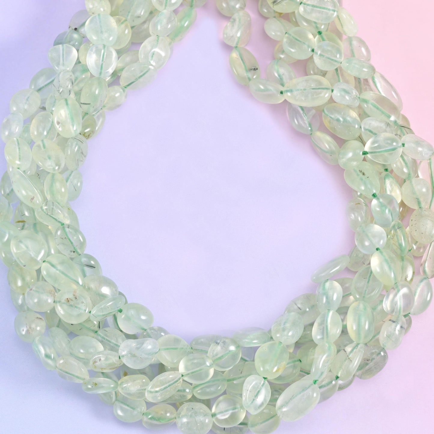 Prehnite Pebble Nugget Beads 6-8mm 8-12mm Jewelry Making 15.5 Inch Strand