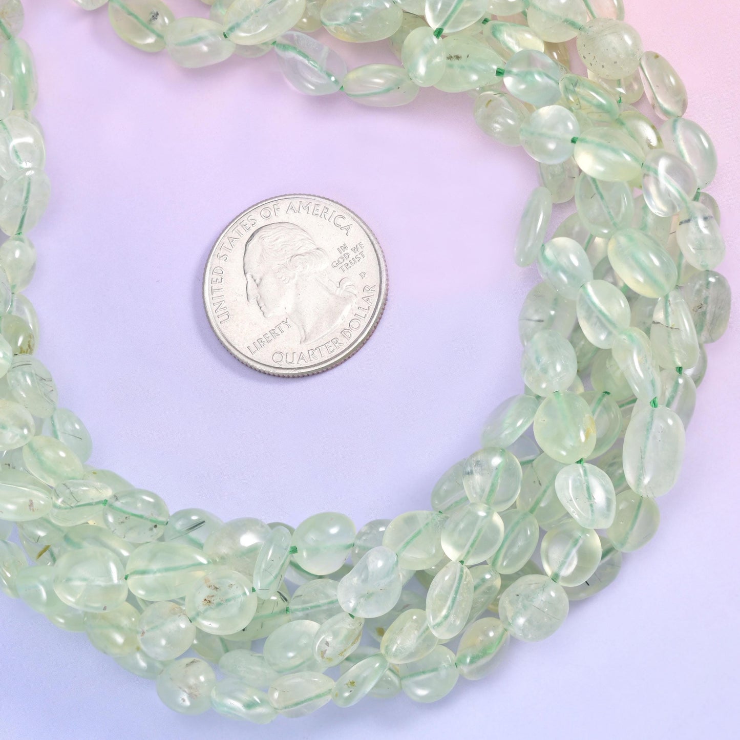 Prehnite Pebble Nugget Beads 6-8mm 8-12mm Jewelry Making 15.5 Inch Strand