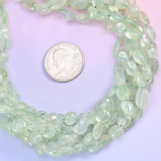 Prehnite Pebble Nugget Beads 6-8mm 8-12mm Jewelry Making 15.5 Inch Strand