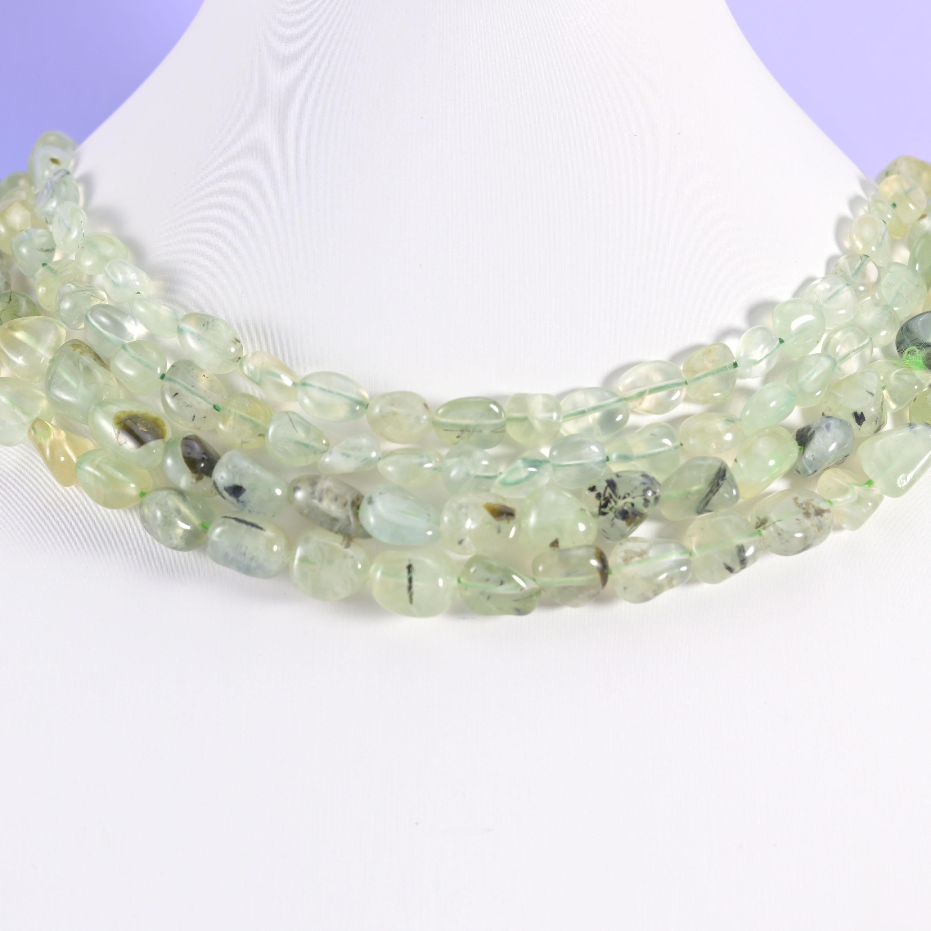 Prehnite Pebble Nugget Beads 6-8mm 8-12mm Jewelry Making 15.5 Inch Strand