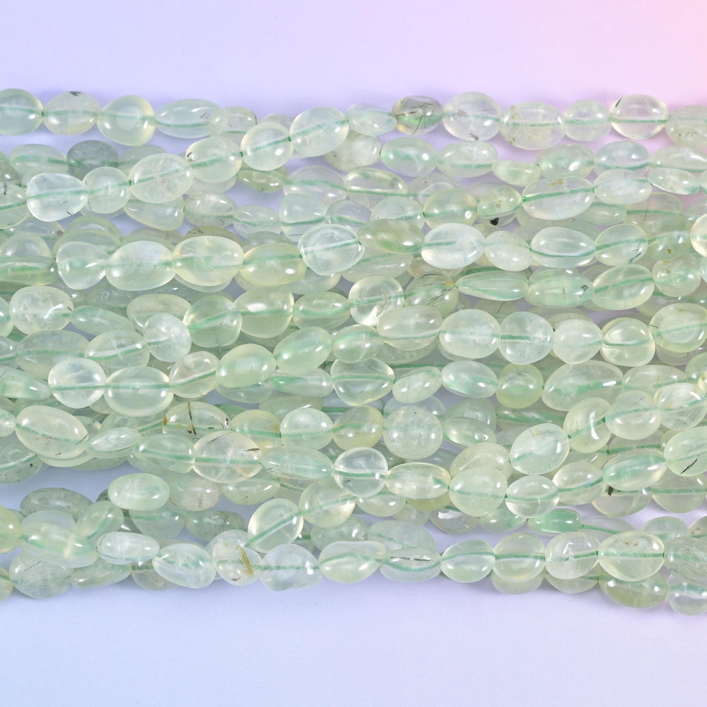 Prehnite Pebble Nugget Beads 6-8mm 8-12mm Jewelry Making 15.5 Inch Strand