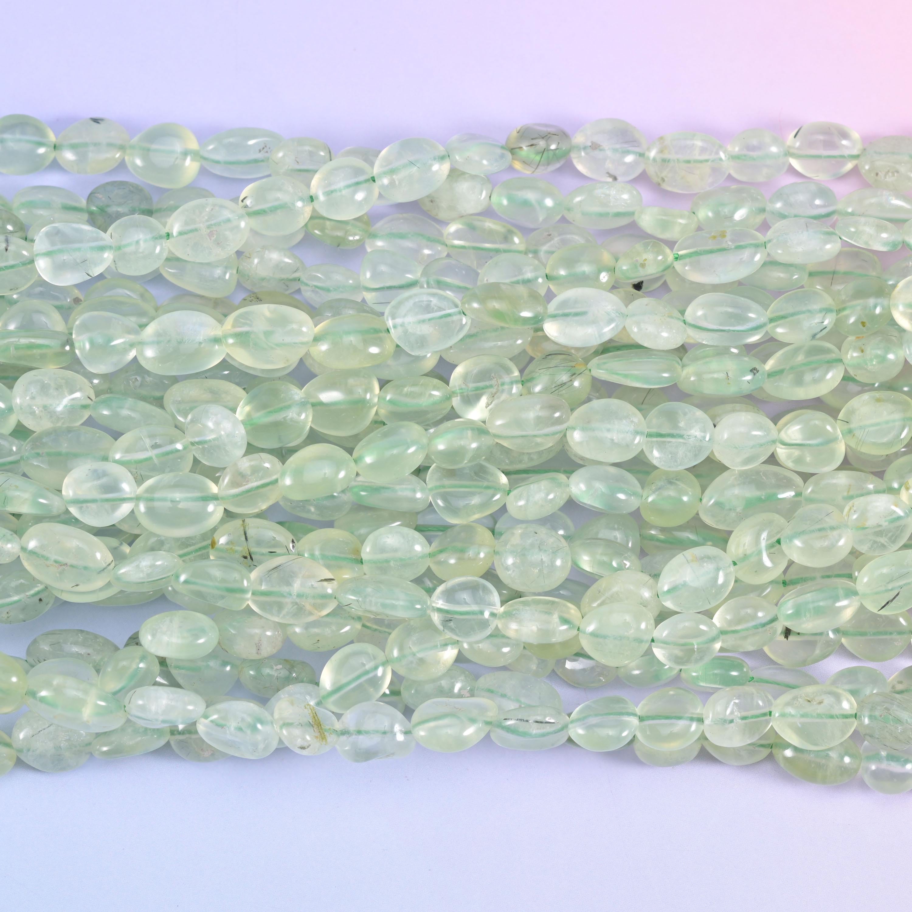 Prehnite Pebble Nugget Beads 6-8mm 8-12mm Jewelry Making 15.5 Inch Strand
