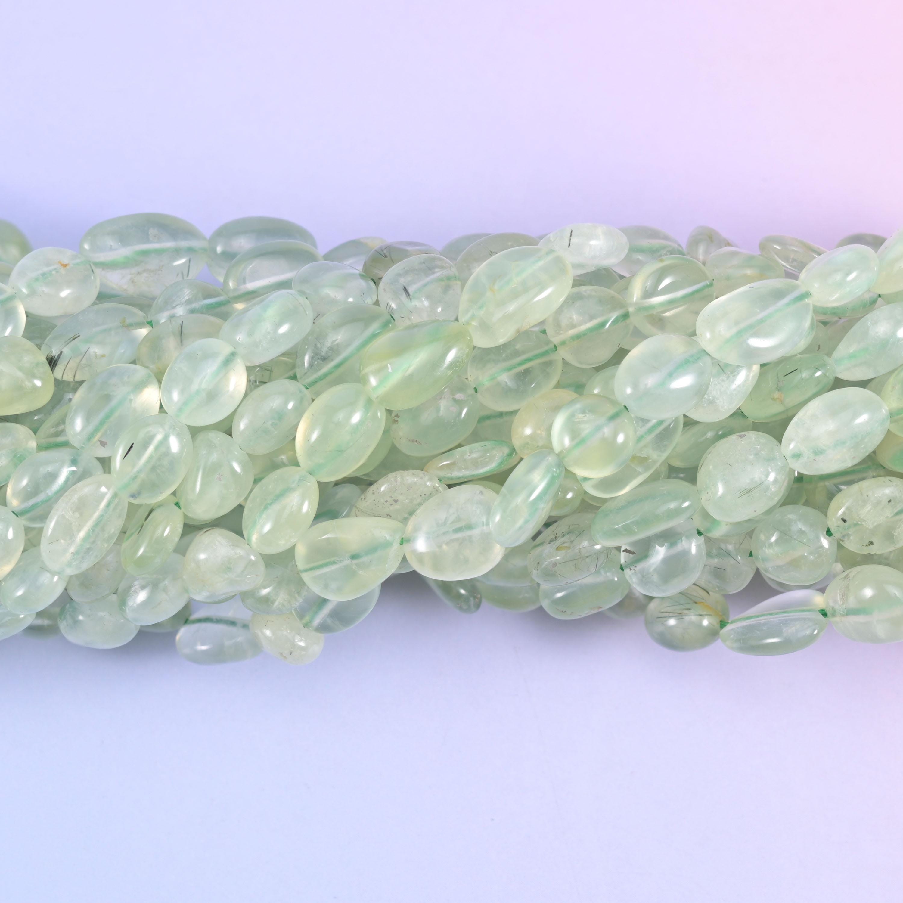 Prehnite Pebble Nugget Beads 6-8mm 8-12mm Jewelry Making 15.5 Inch Strand