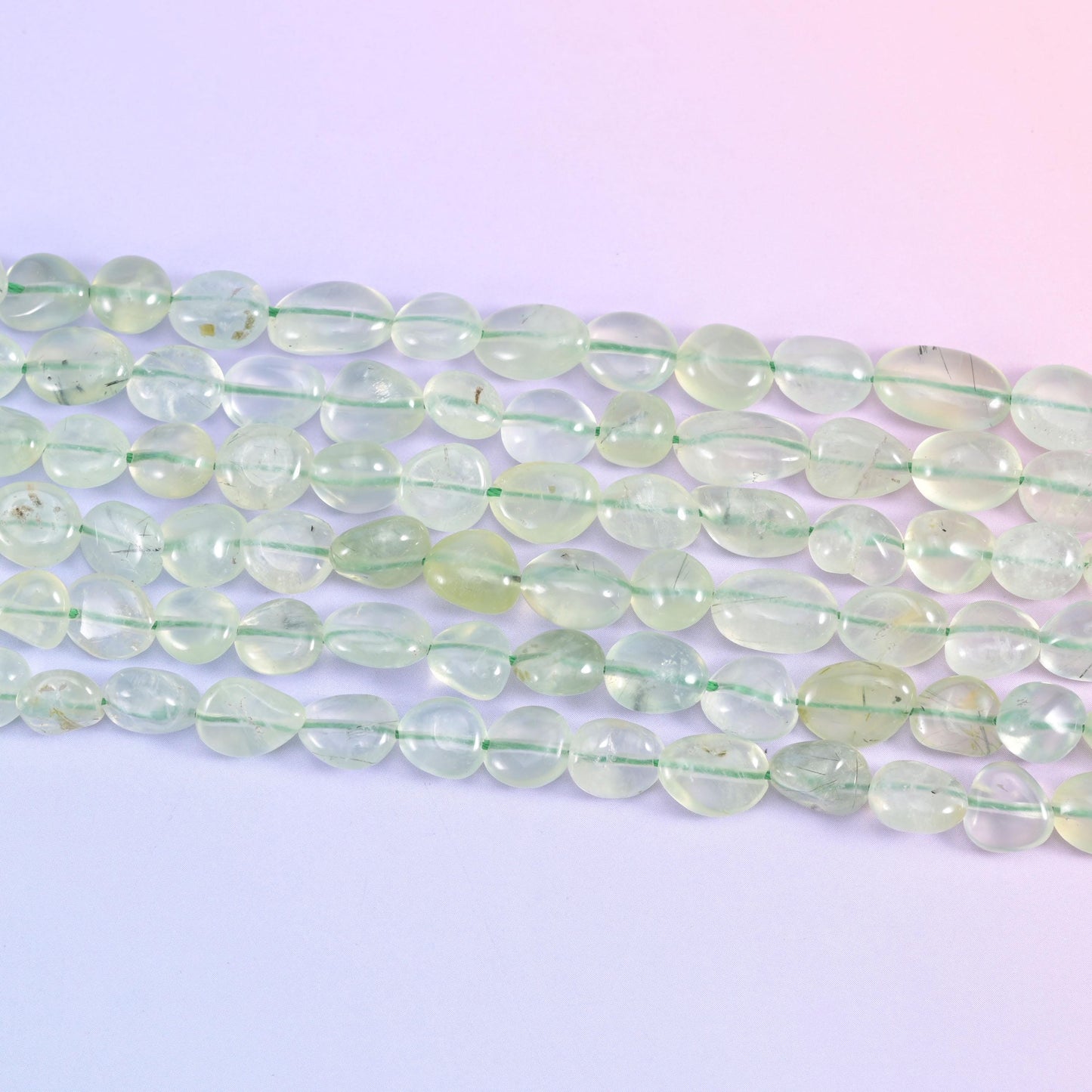 Prehnite Pebble Nugget Beads 6-8mm 8-12mm Jewelry Making 15.5 Inch Strand