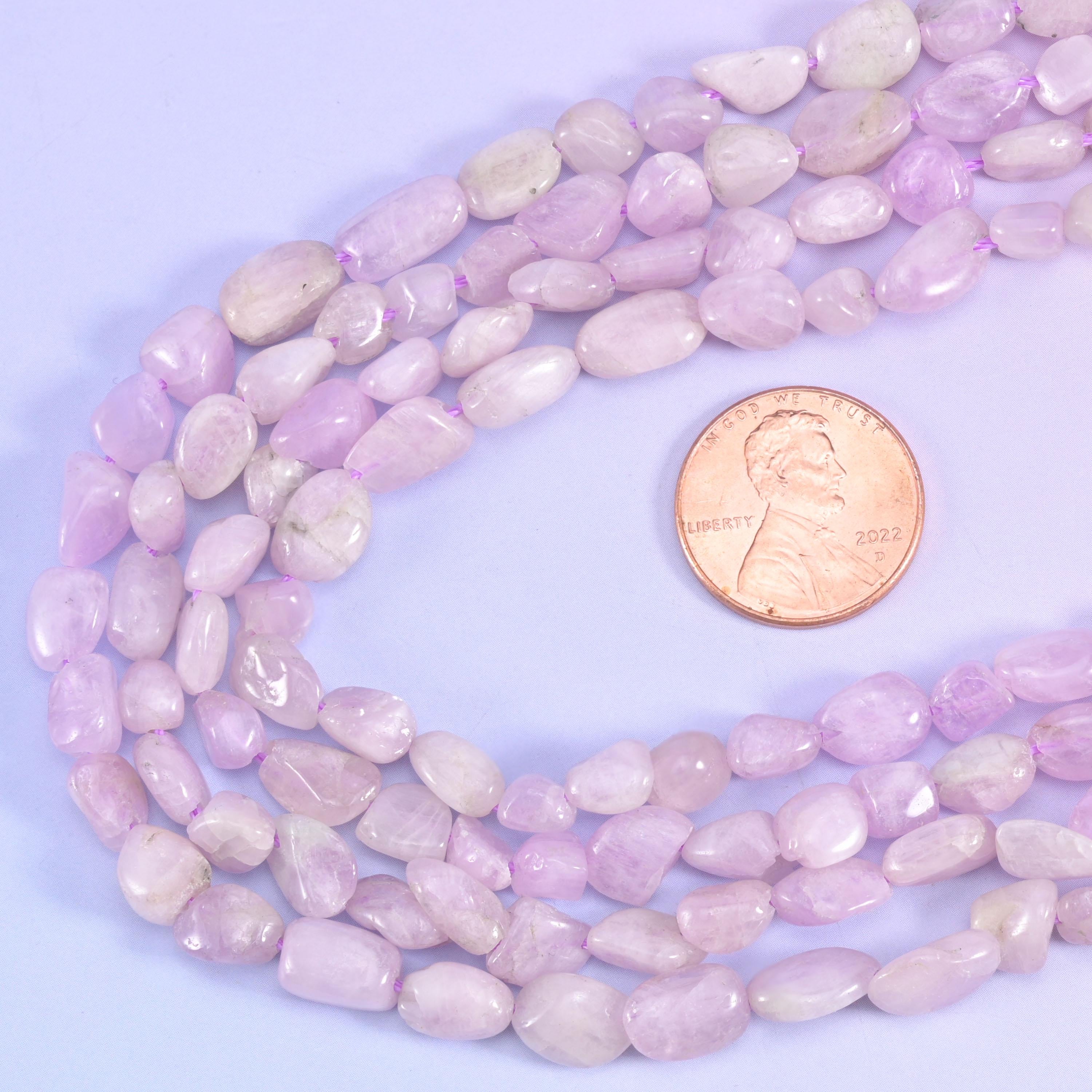 Kunzite Pebble Nugget Beads 5-8mm 7-12mm Jewelry Making 15.5 Inch Strand