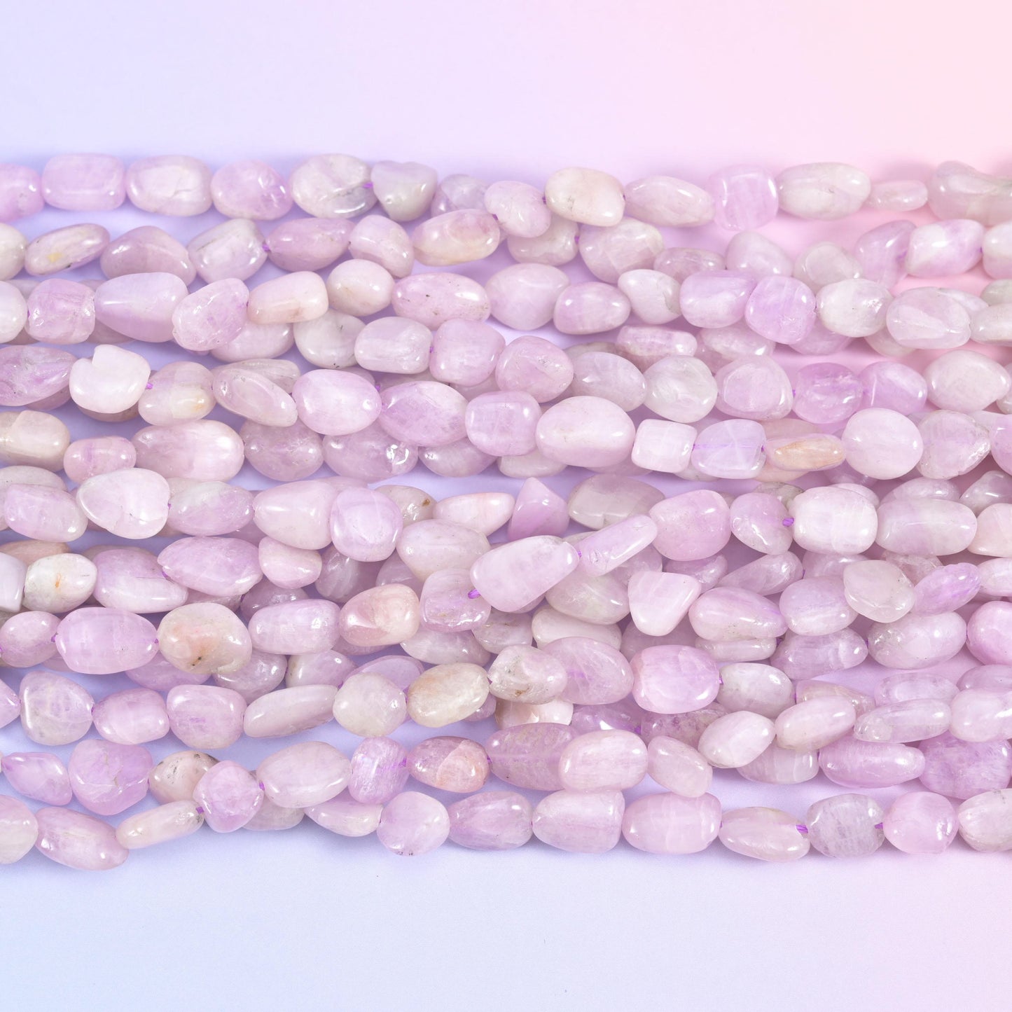 Kunzite Pebble Nugget Beads 5-8mm 7-12mm Jewelry Making 15.5 Inch Strand