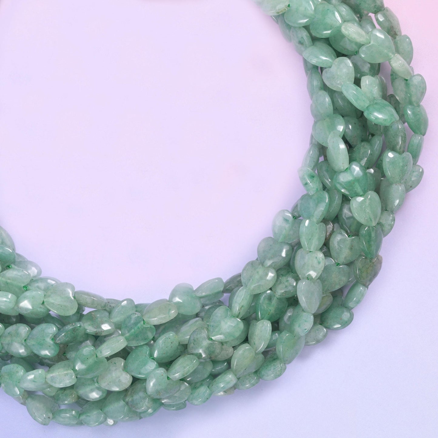 Green Aventurine Heart Beads 6mm Strand for Jewelry Making