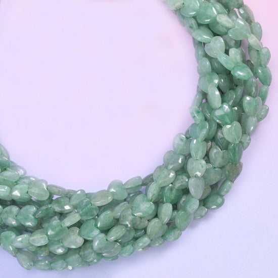 Green Aventurine Heart Beads 6mm Strand for Jewelry Making