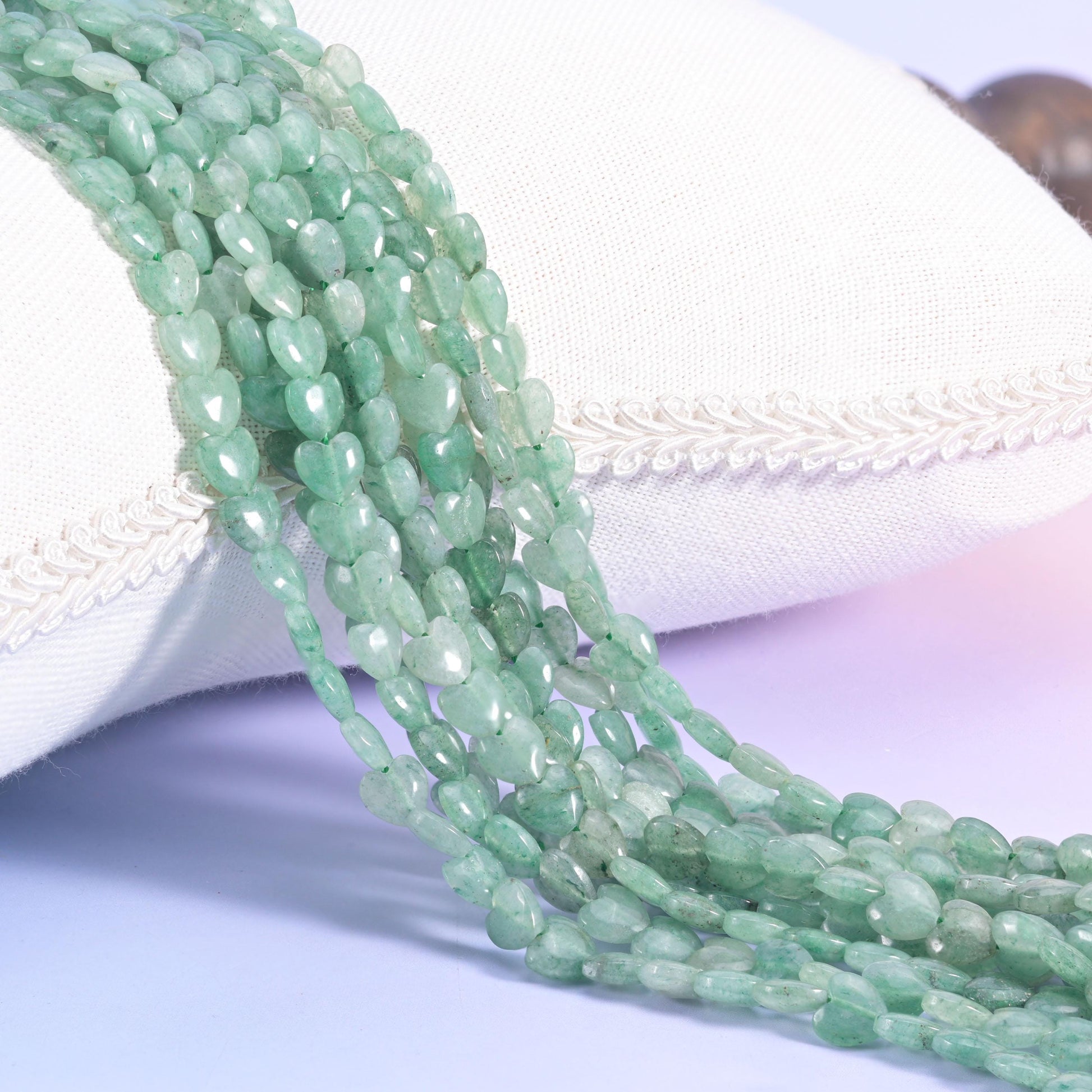 Green Aventurine Heart Beads 6mm Strand for Jewelry Making