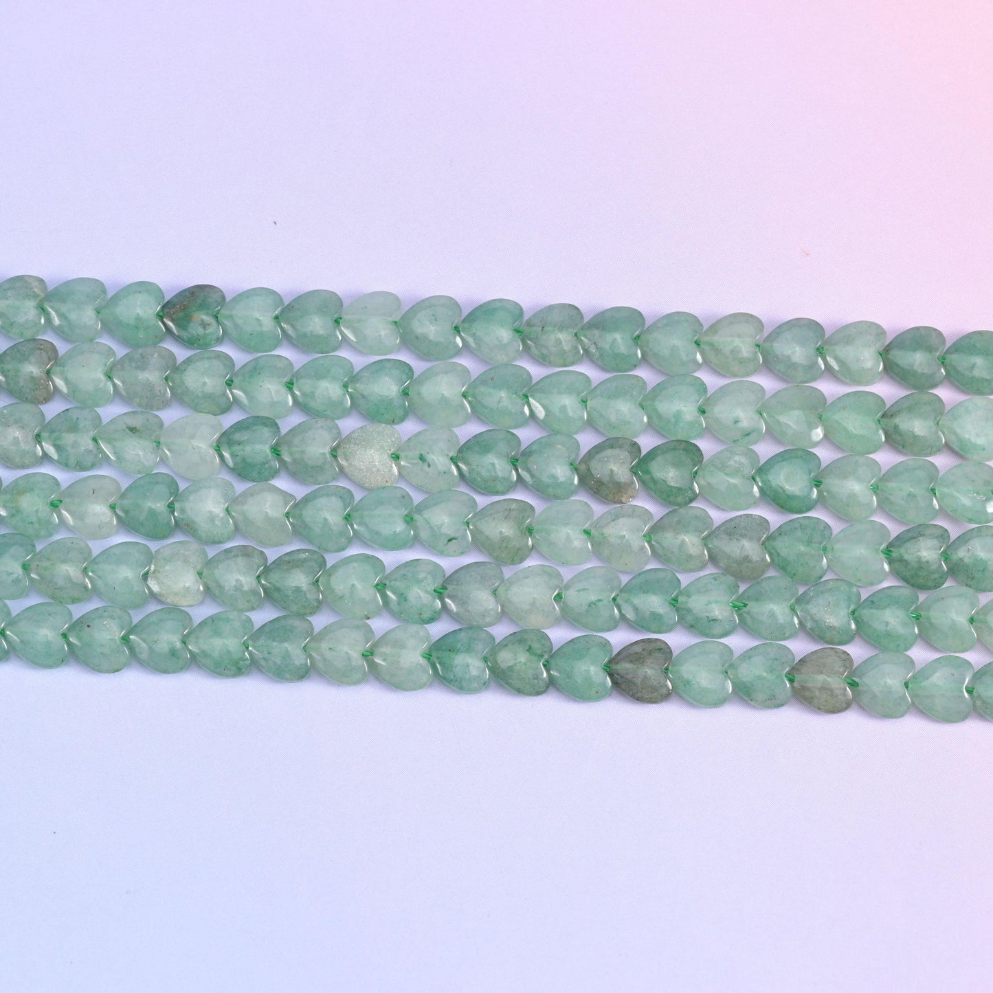 Green Aventurine Heart Beads 6mm Strand for Jewelry Making