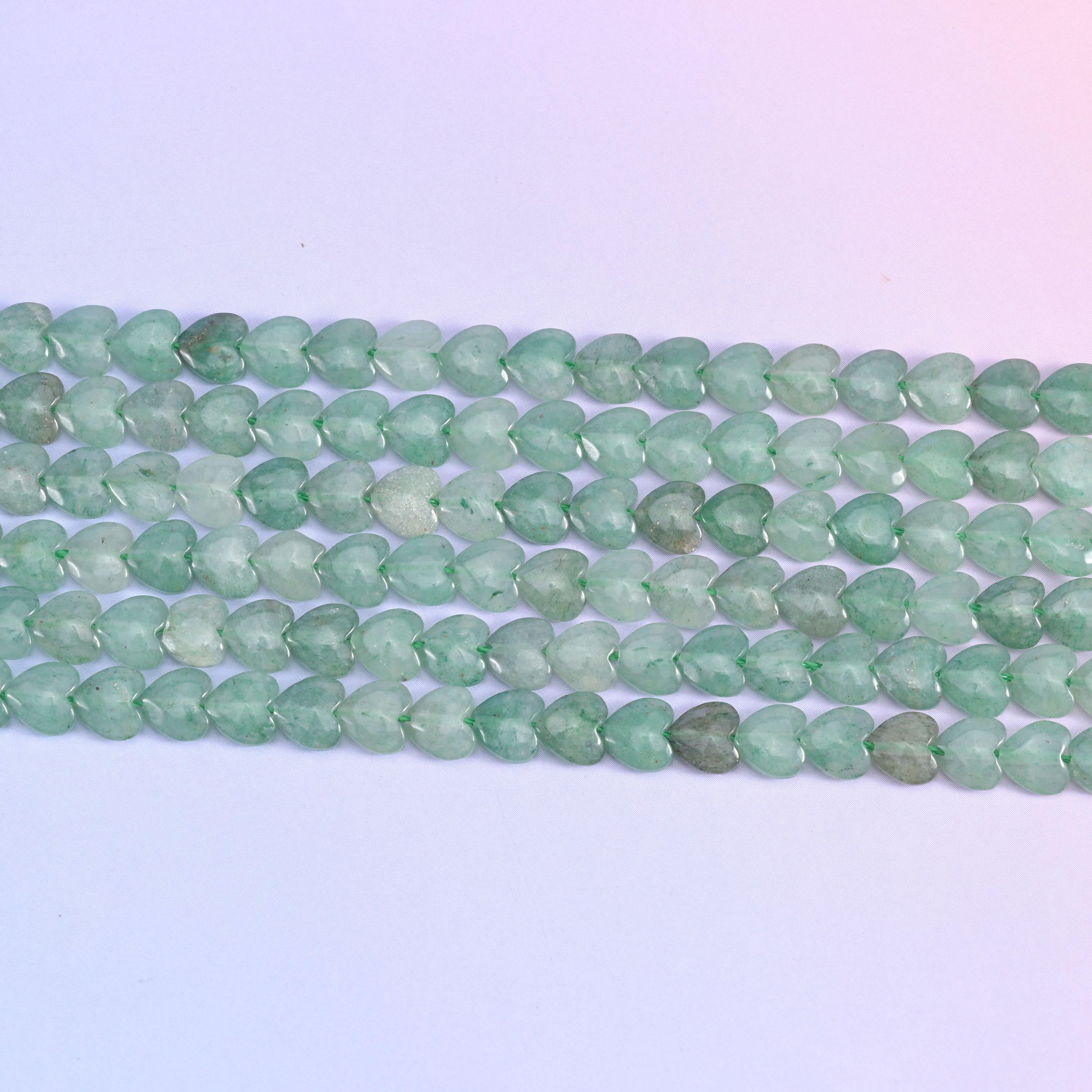 Green Aventurine Heart Beads 6mm Strand for Jewelry Making