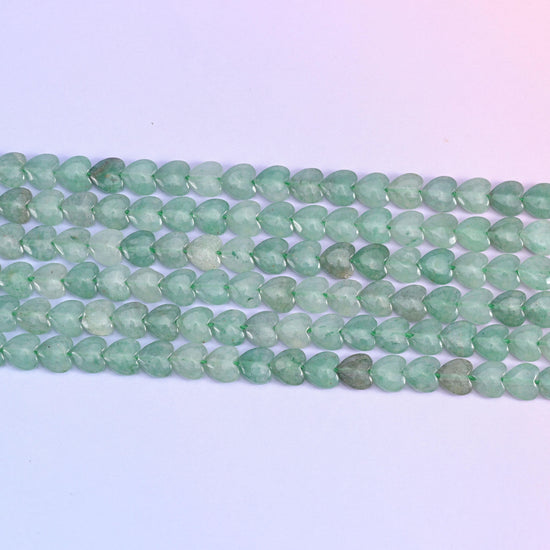 Green Aventurine Heart Beads 6mm Strand for Jewelry Making