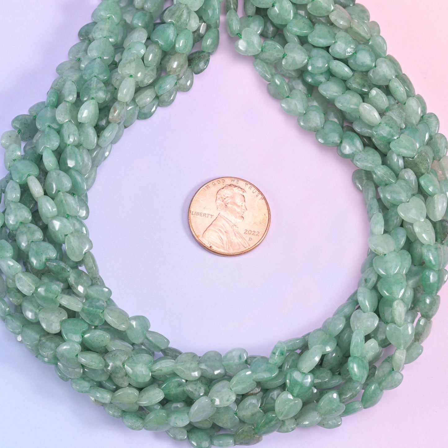 Green Aventurine Heart Beads 6mm Strand for Jewelry Making