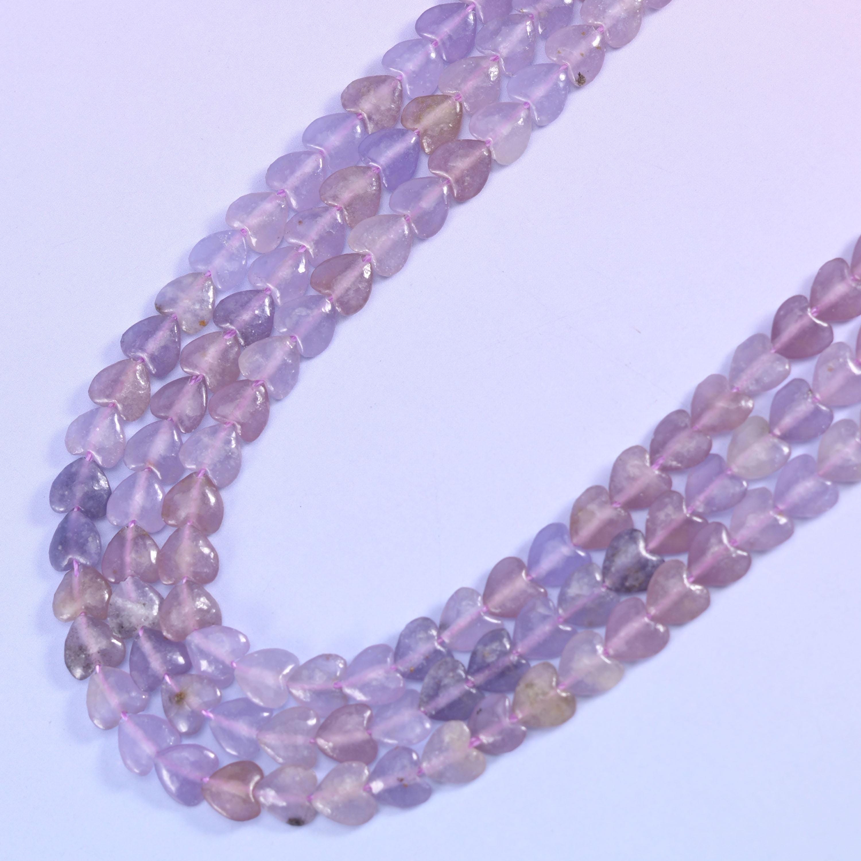 Purple Lepidolite Heart Beads 6mm Strand for Jewelry Making