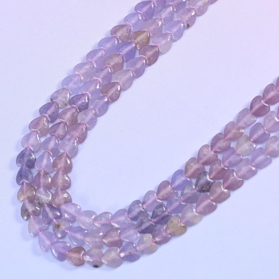 Purple Lepidolite Heart Beads 6mm Strand for Jewelry Making