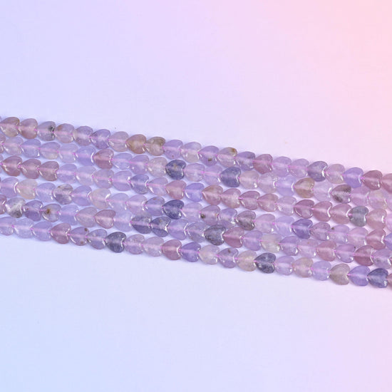 Purple Lepidolite Heart Beads 6mm Strand for Jewelry Making