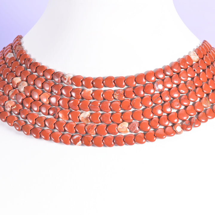 Red Jasper Heart Beads