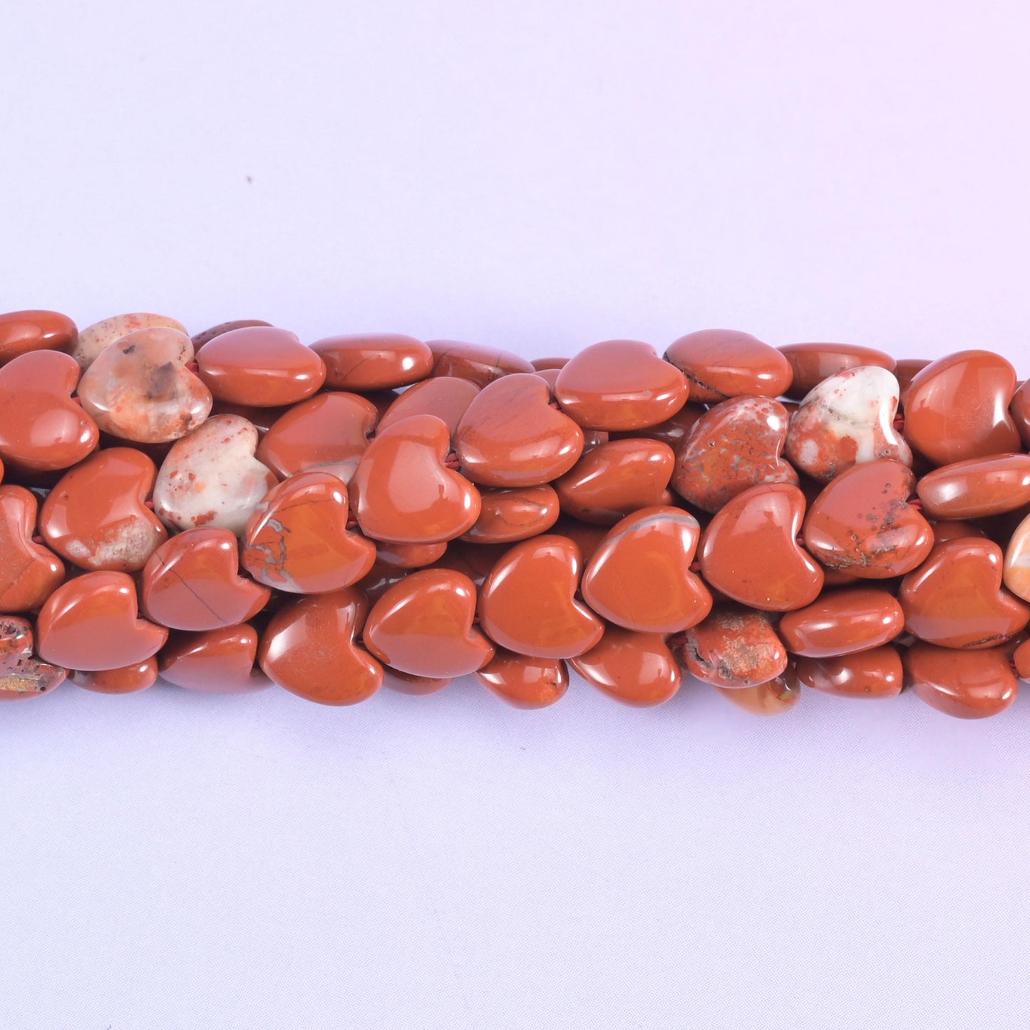 Red Jasper Heart Beads