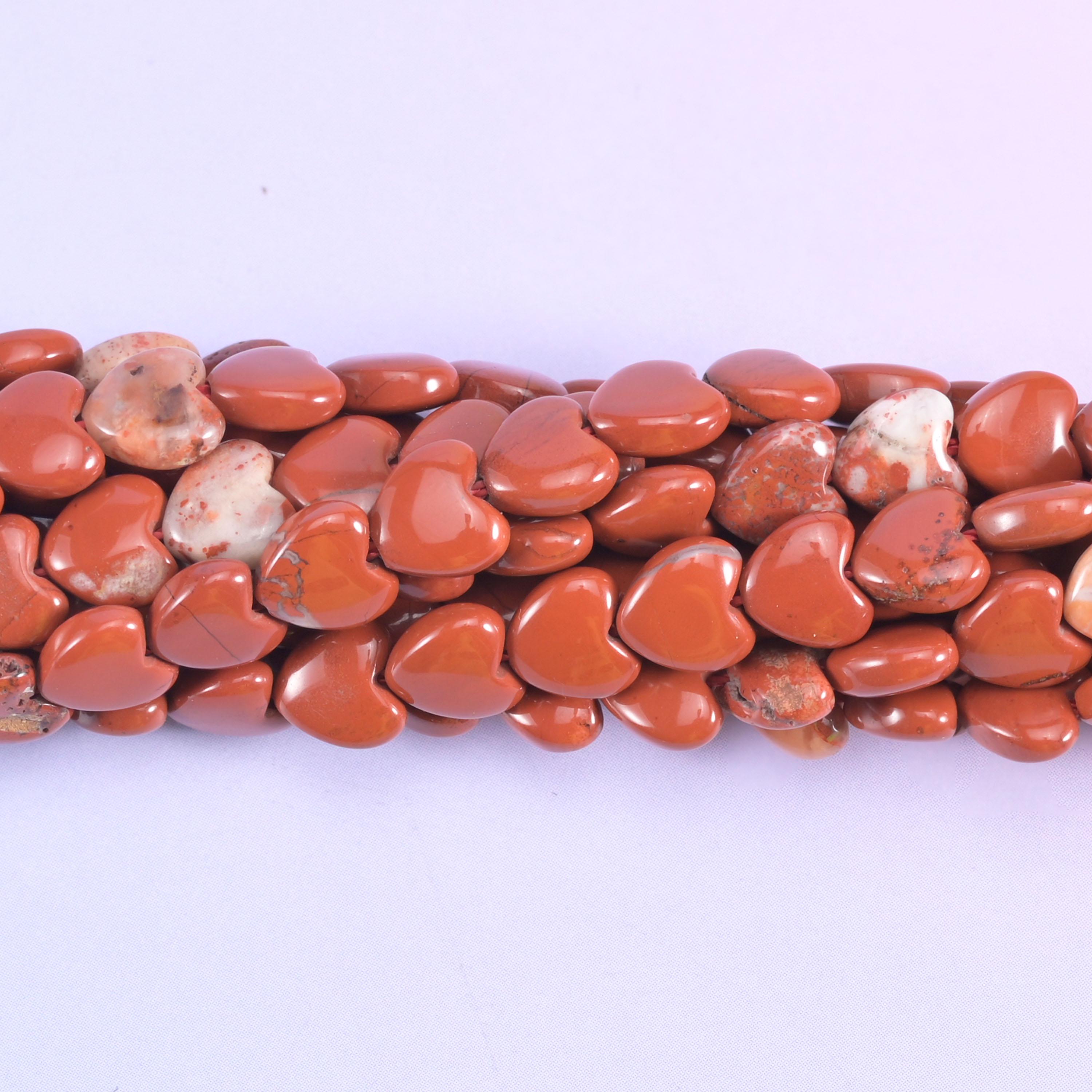 Red Jasper Heart Beads