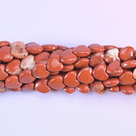 Red Jasper Heart Beads