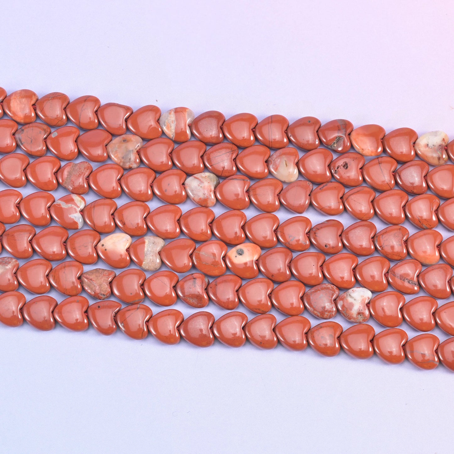 Red Jasper Heart Beads