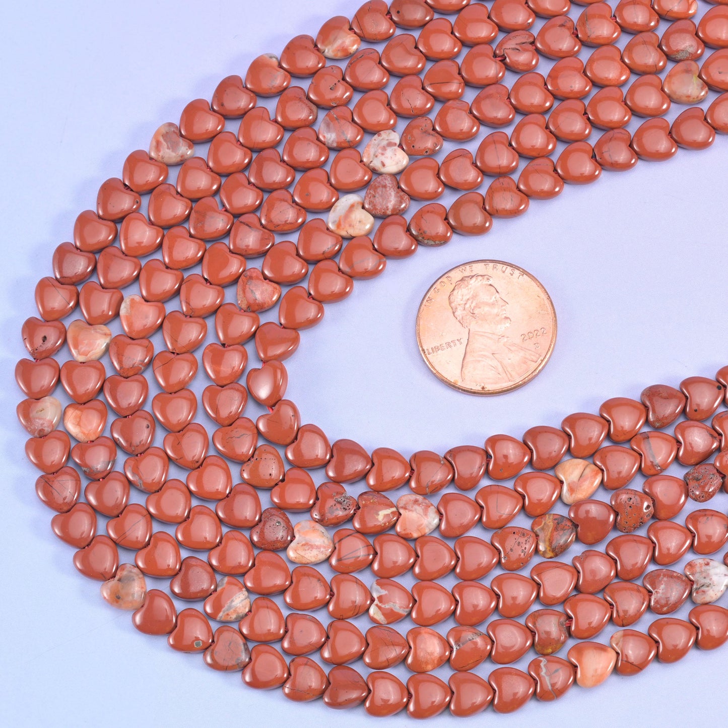 Red Jasper Heart Beads
