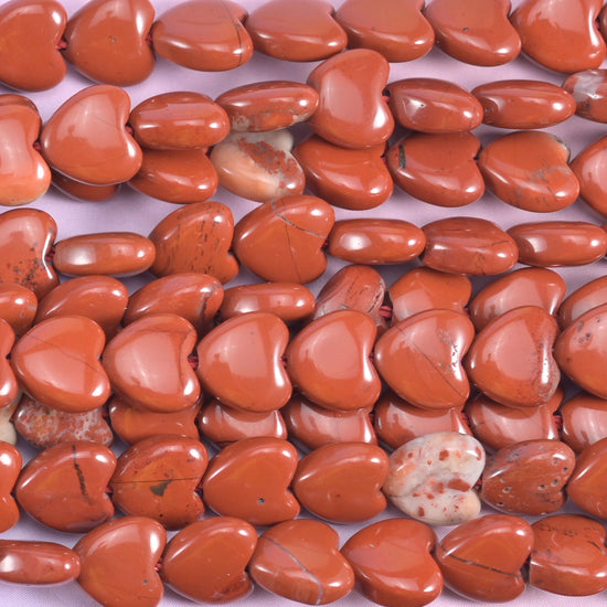 Red Jasper Heart Beads