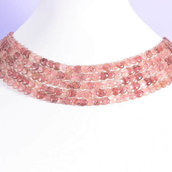  Strawberry Quartz Heart Beads