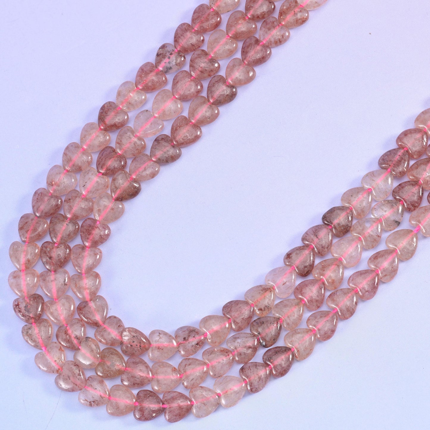Strawberry Quartz Heart Beads 6mm Strand for Jewelry Making