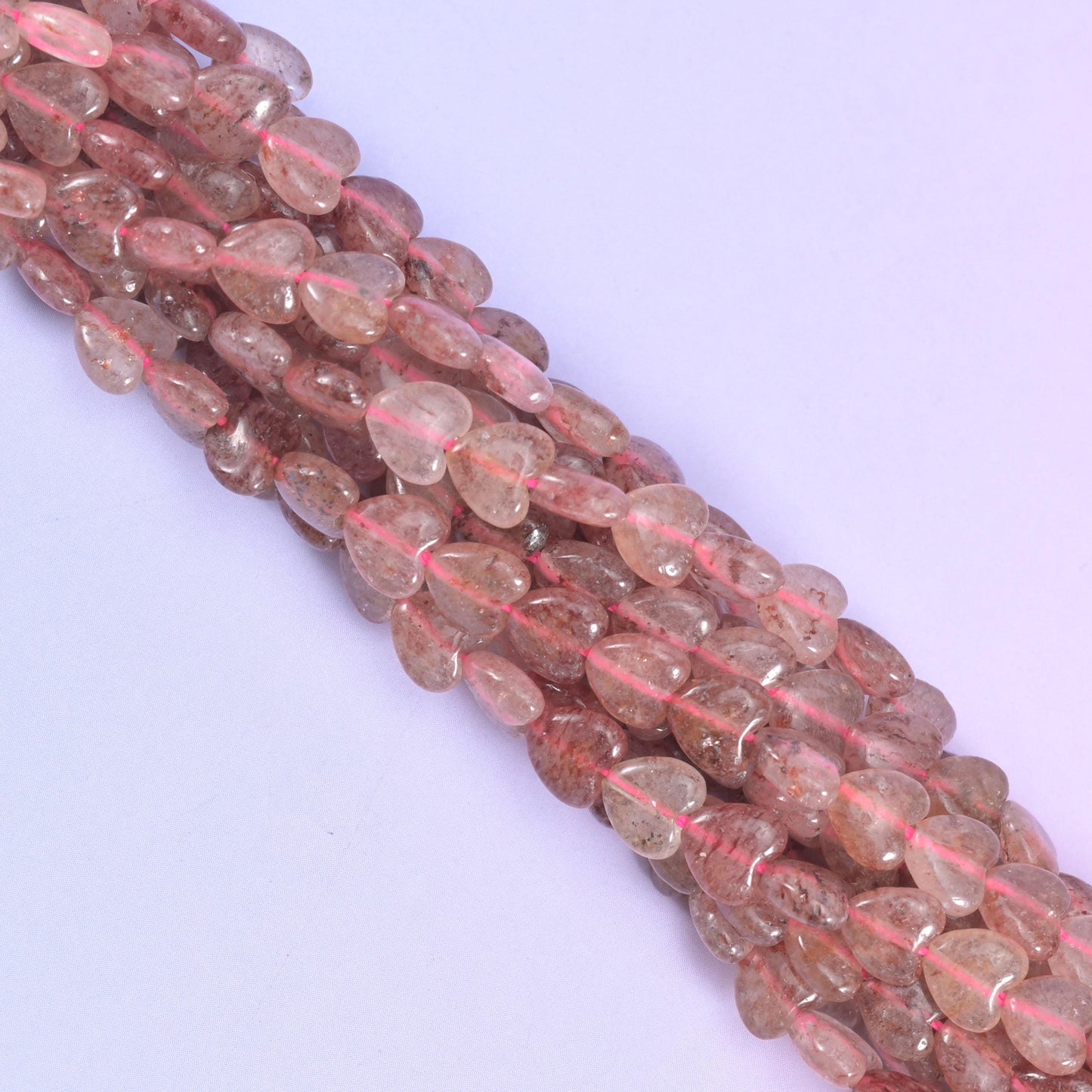 Strawberry Quartz Heart Beads 6mm Strand for Jewelry Making