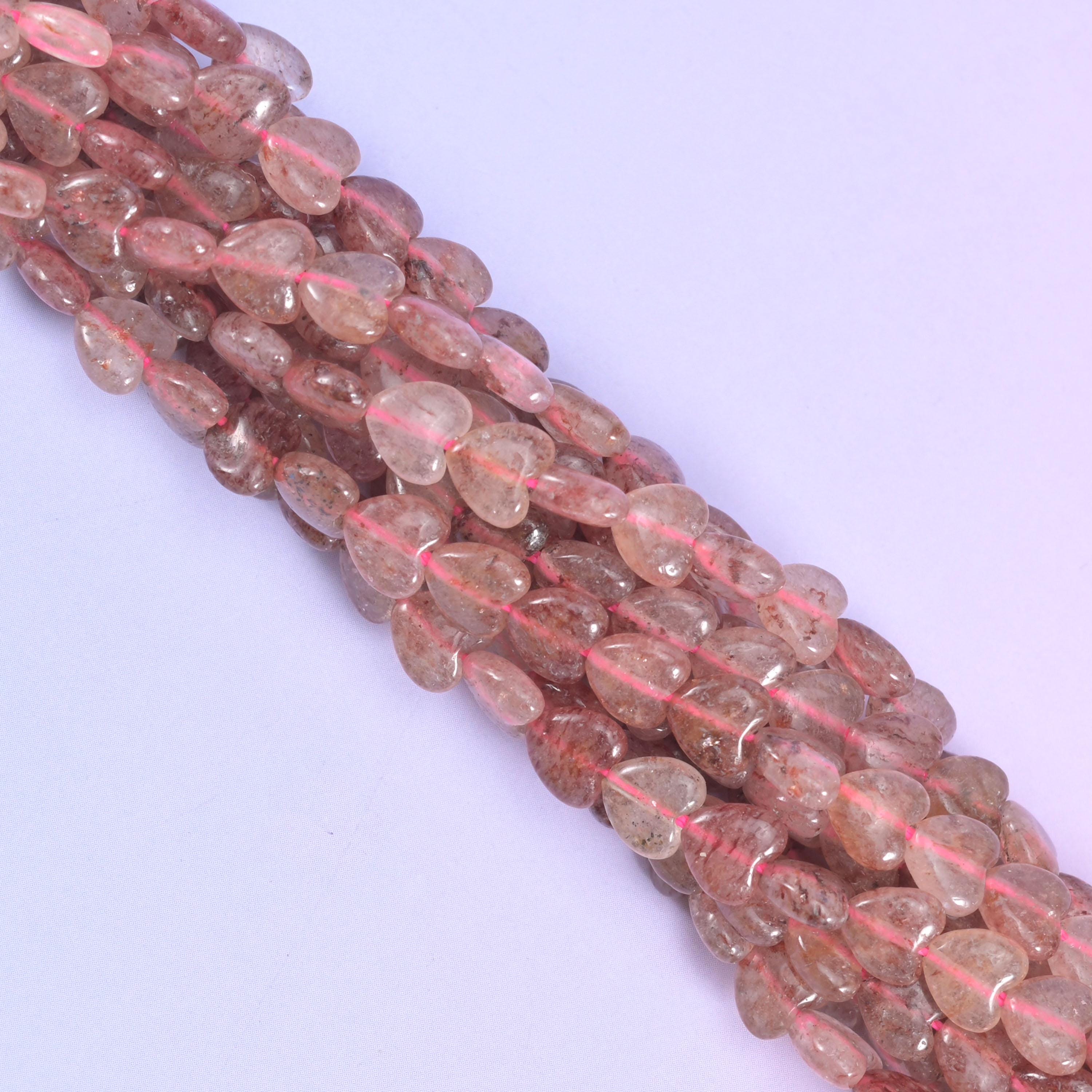 Strawberry Quartz Heart Beads 6mm Strand for Jewelry Making