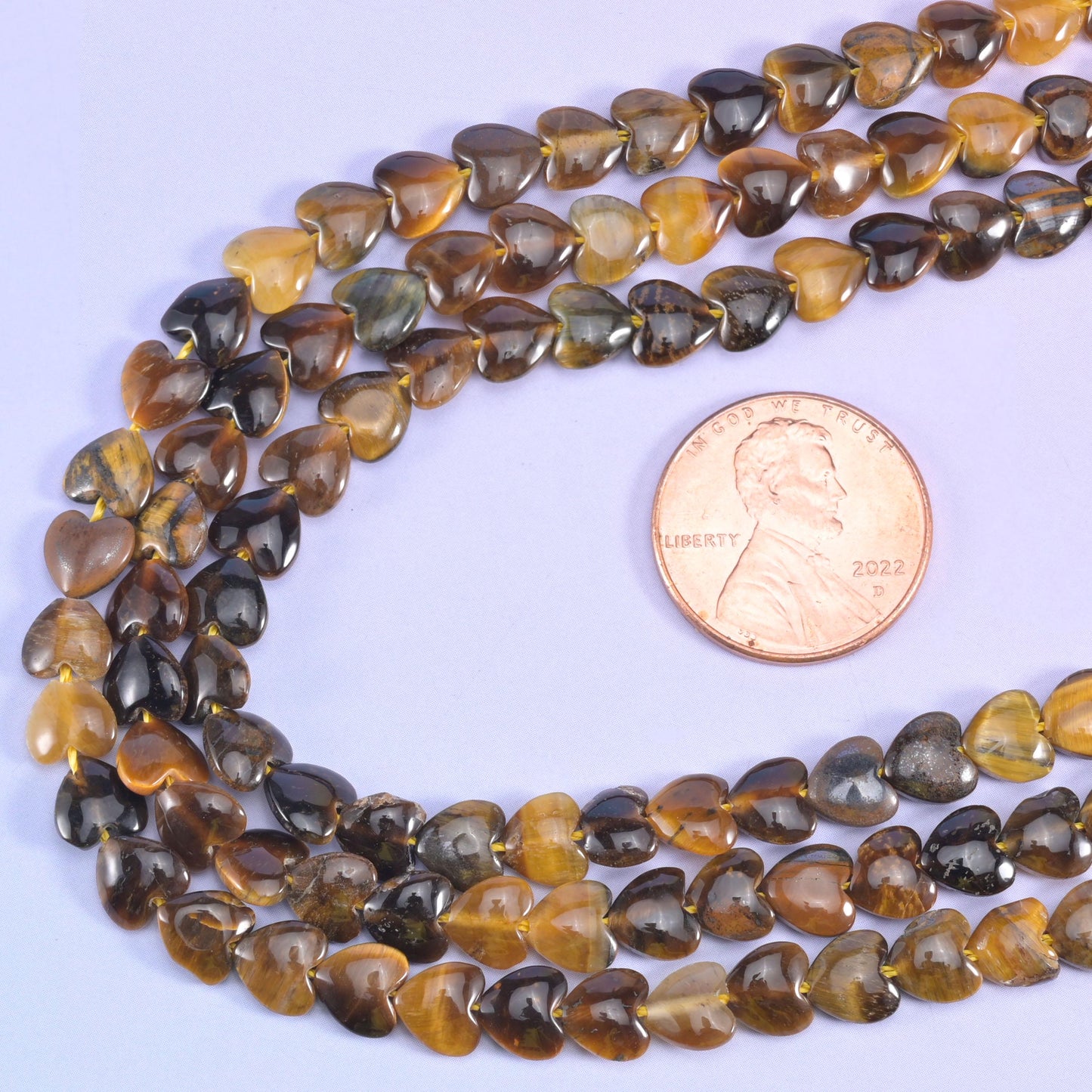 Tiger Eye Heart Beads 6mm Jewelry Making Strand