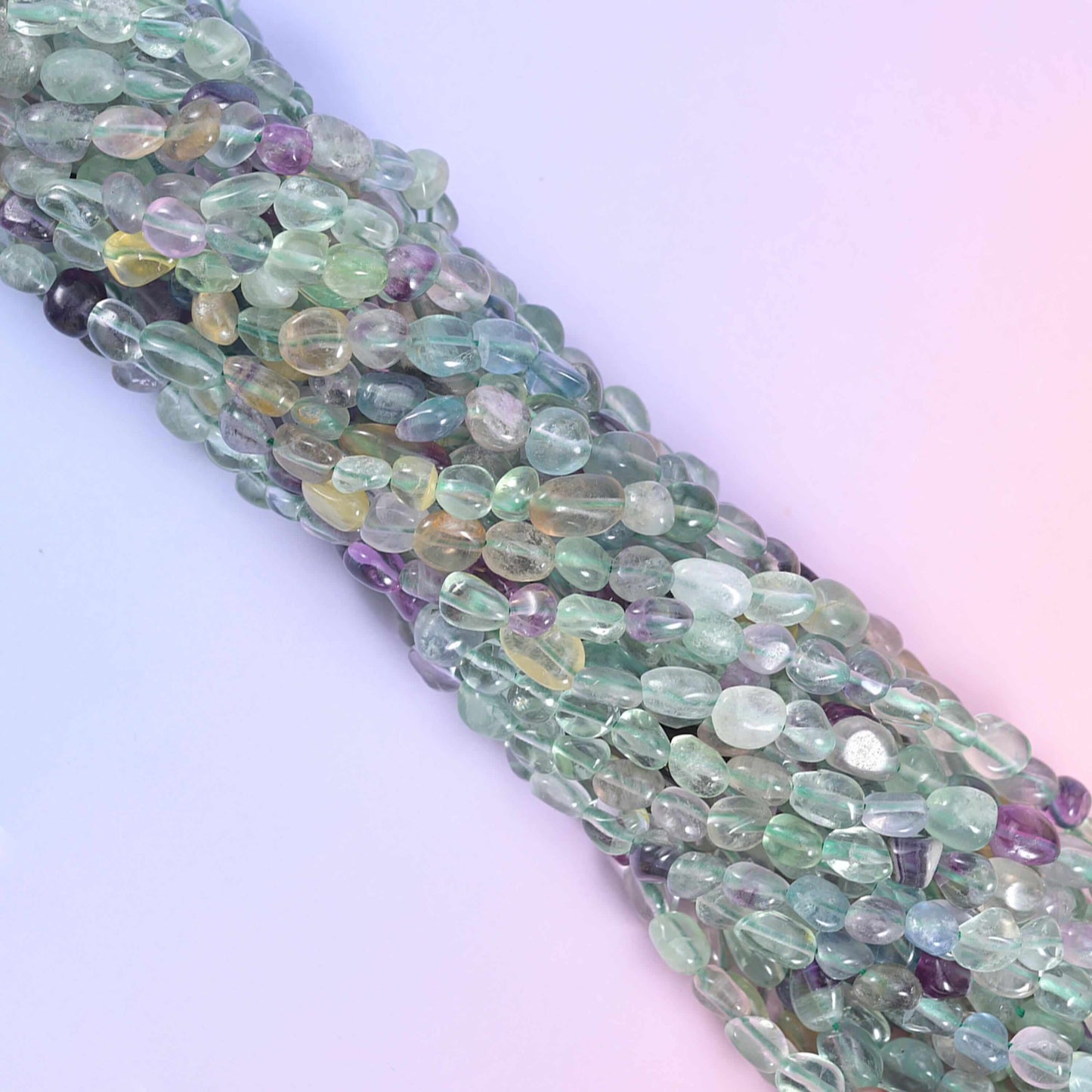 Colorful Fluorite Pebble Nugget Beads 6-8mm 8-12mm Jewelry Making 15.5 Inch Strand