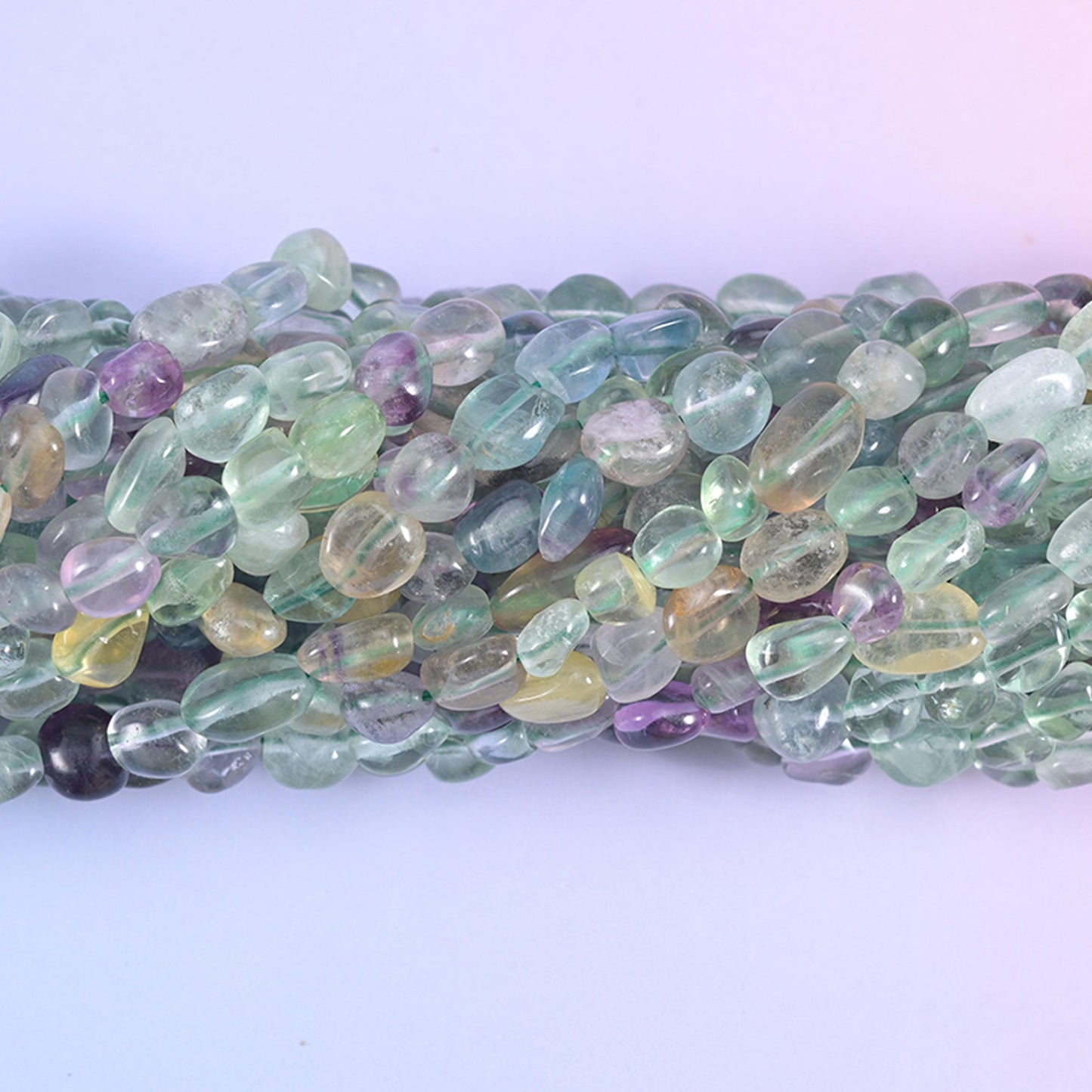 Colorful Fluorite Pebble Nugget Beads 6-8mm 8-12mm Jewelry Making 15.5 Inch Strand