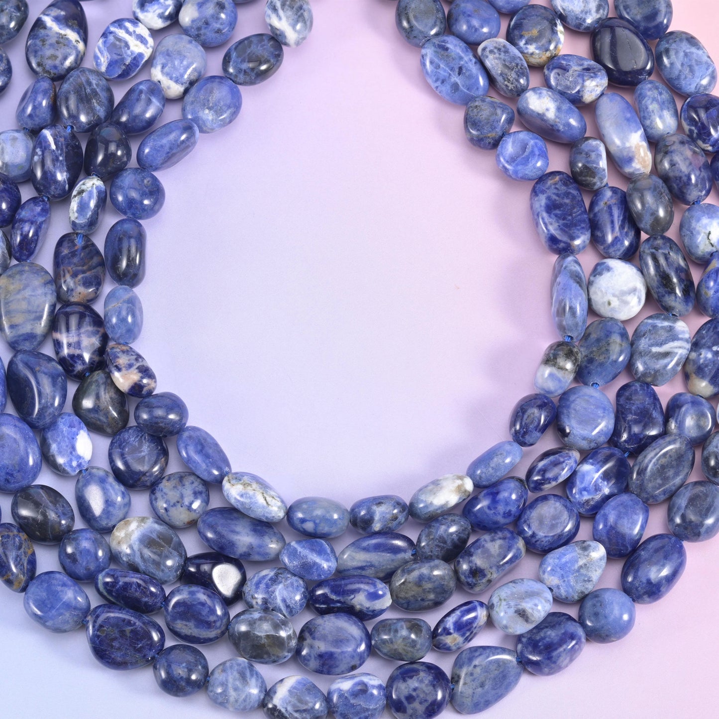 Blue Sodalite Pebble Nugget Beads 6-8mm 8-12mm Jewelry Making 15.5" Strand