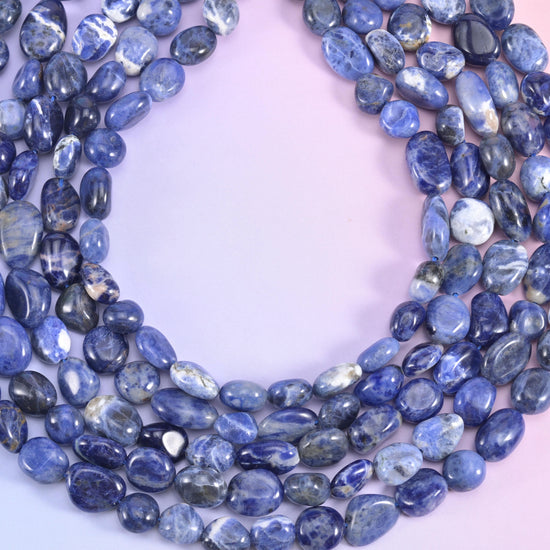 Blue Sodalite Pebble Nugget Beads 6-8mm 8-12mm Jewelry Making 15.5" Strand