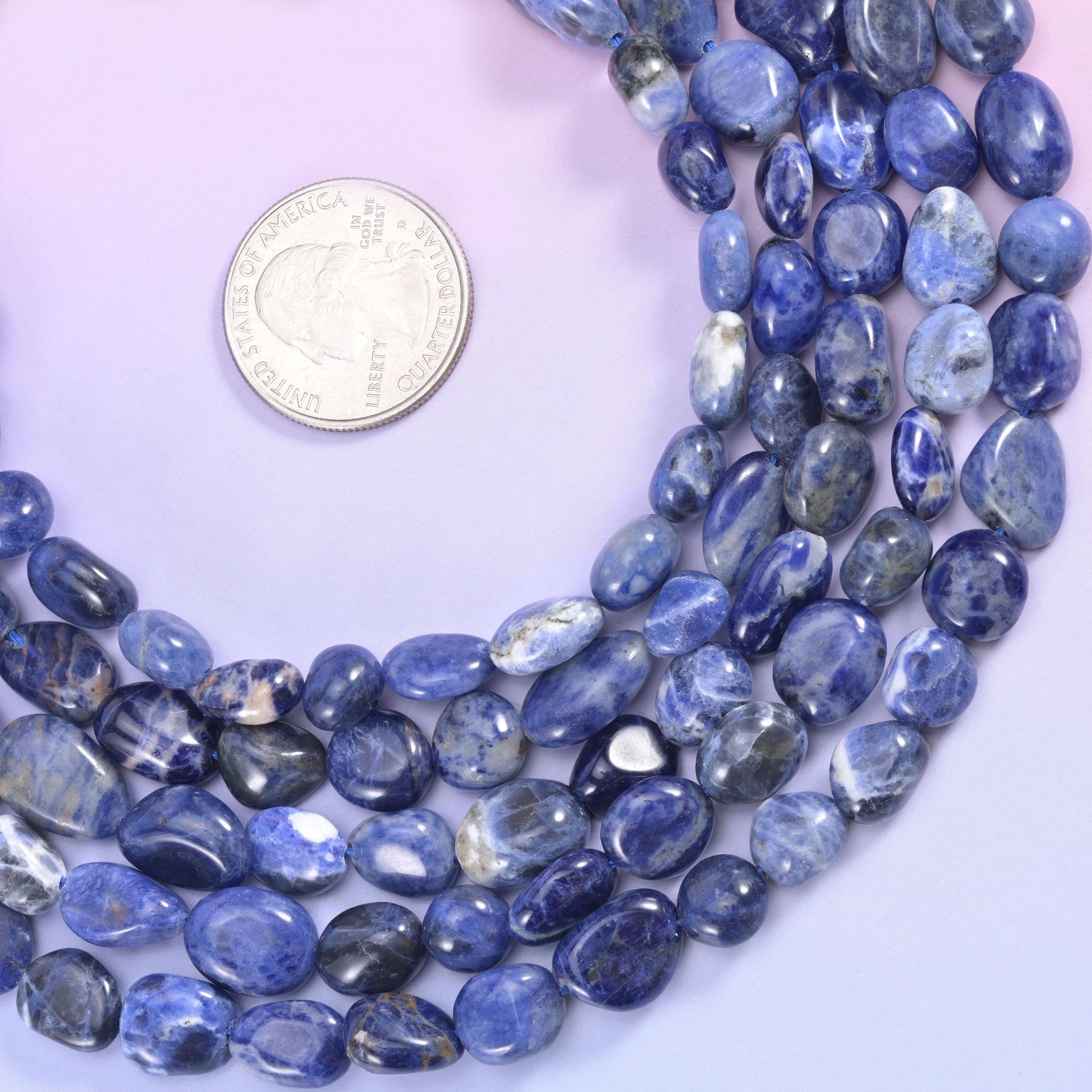 Blue Sodalite Pebble Nugget Beads 6-8mm 8-12mm Jewelry Making 15.5" Strand