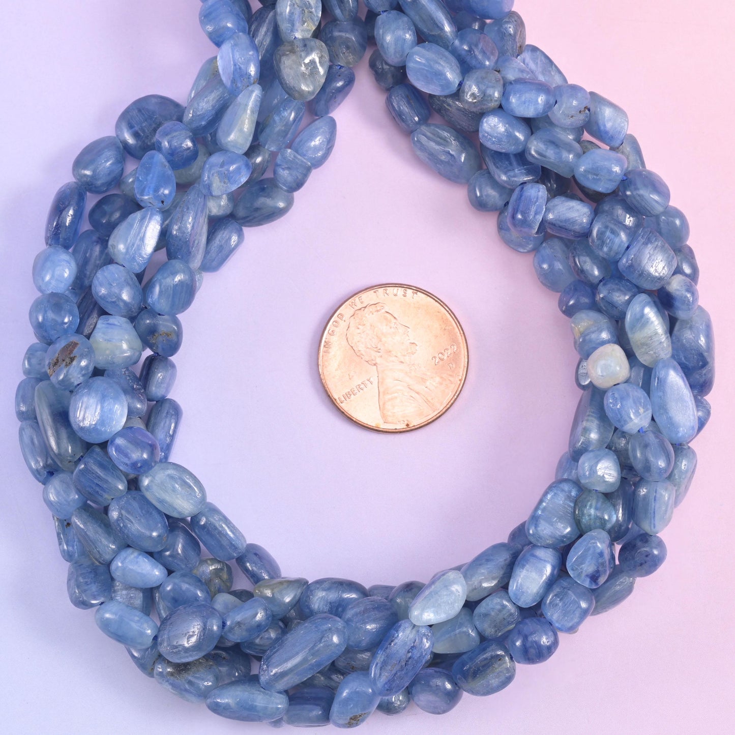 Blue Kyanite Pebble Nugget Beads 5-8mm Jewelry Making 15.5" Strand