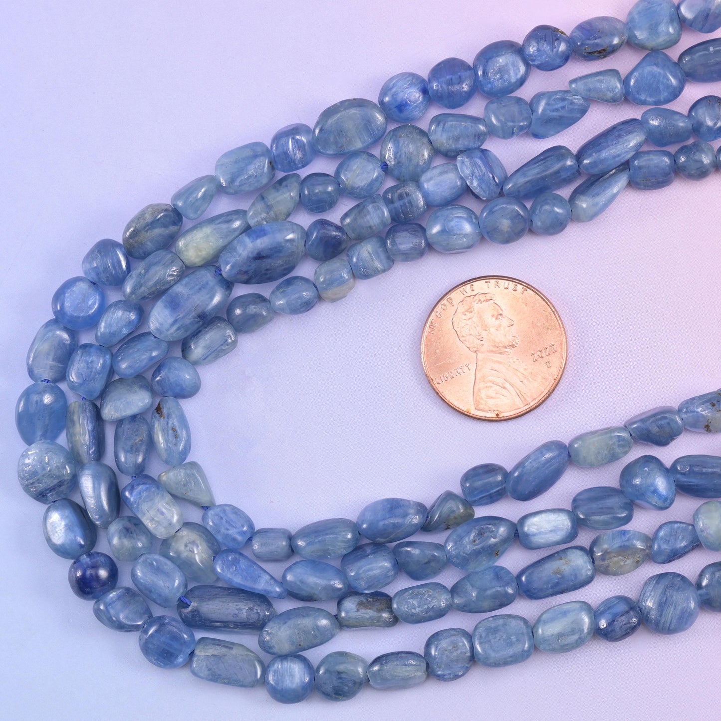 Blue Kyanite Pebble Nugget Beads 5-8mm Jewelry Making 15.5" Strand